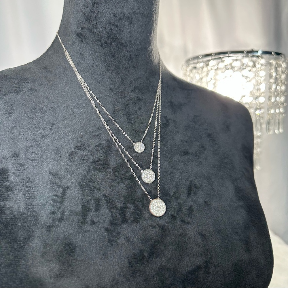 Silver Layered Necklace with Dainty Chains and Charms